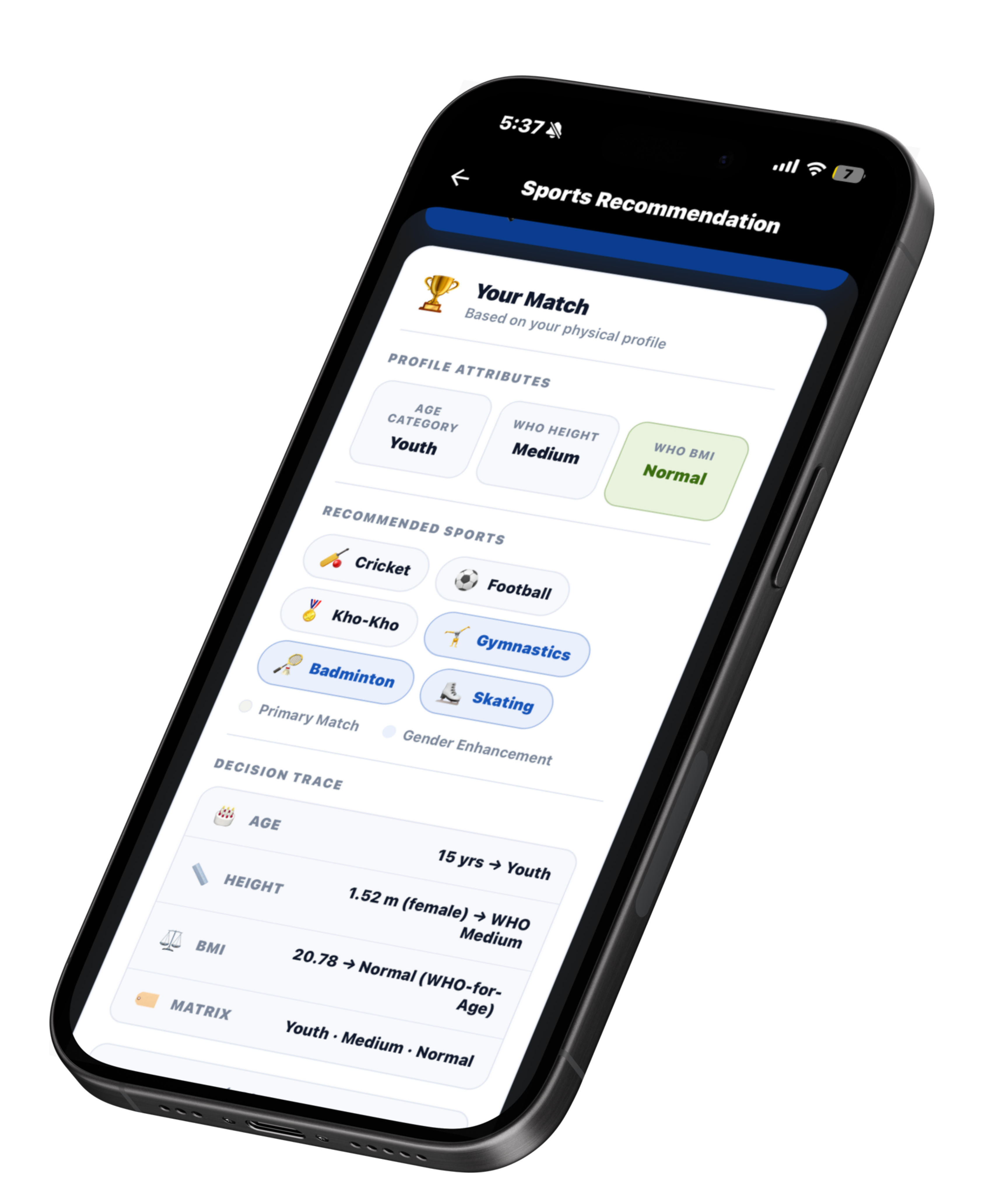 Sport Recommendation System
