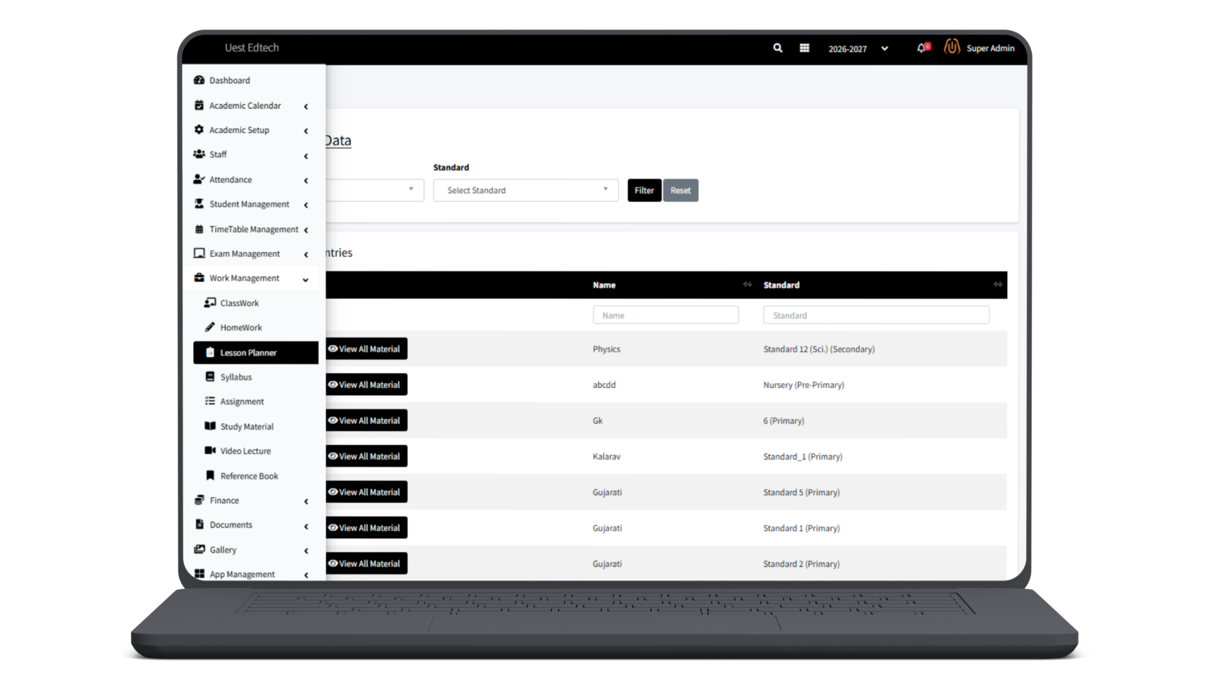 Work Management Dashboard